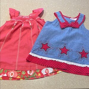 Gymboree Coral Baby Dress and Young Hearts patriotic dress. Both 18 months.